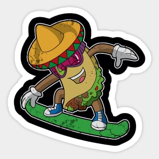 Snowboarder Taco Snowboarding Winter Sports Sticker